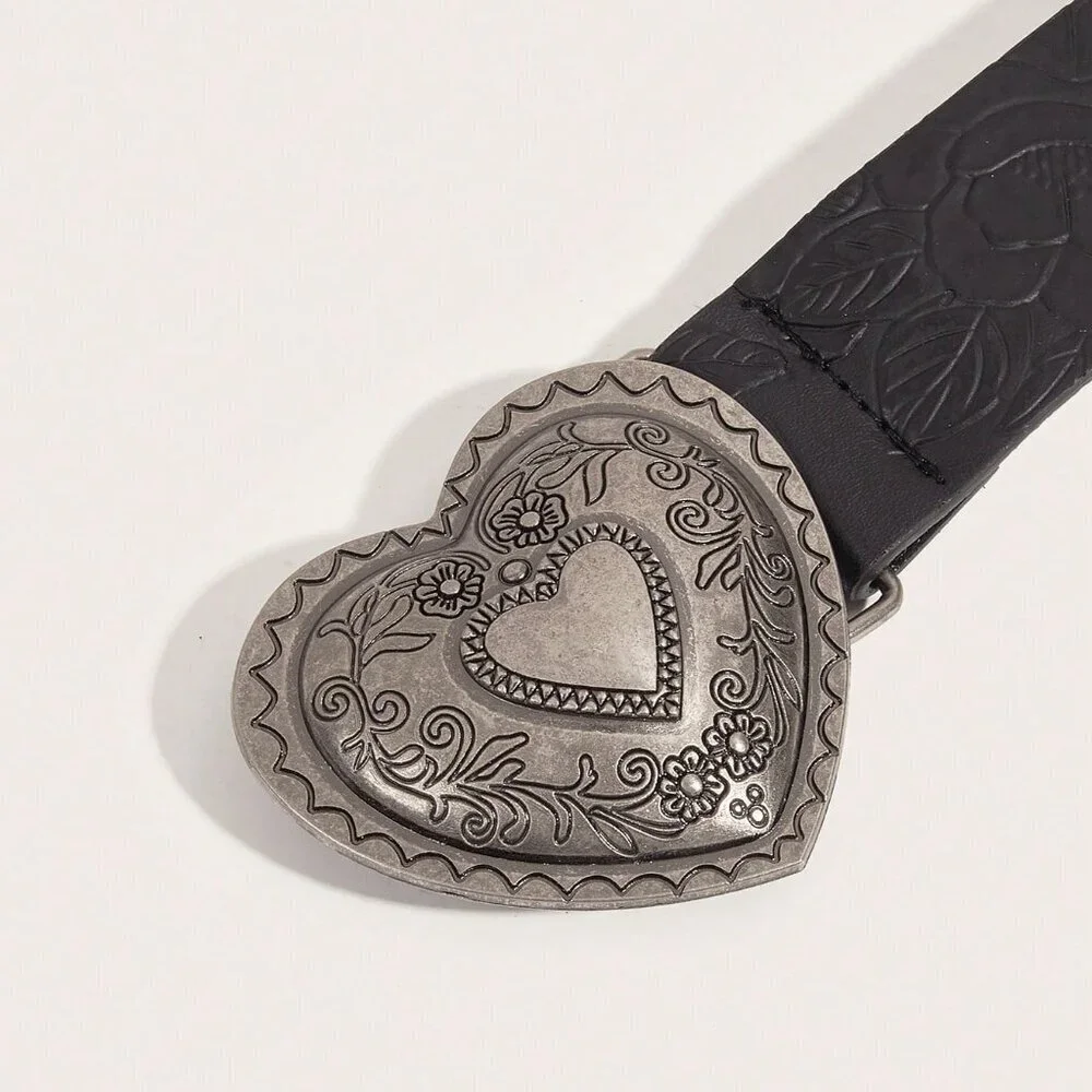 Black Casual Women's Buckle Belt